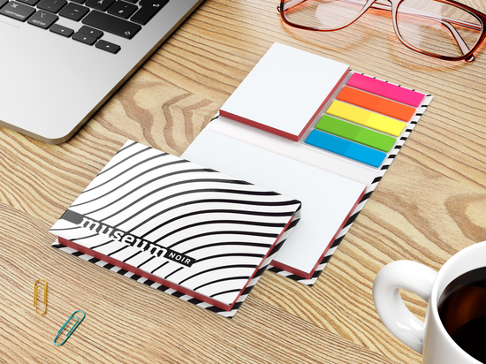 Haftnotiz-Set Budapest Bookcover White Bestseller, matt-individuell, Farbschnitt rot