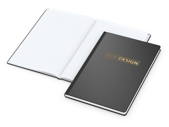 Notizbuch Easy-Book Basic Bestseller, Large, schwarz inkl. Goldprägung