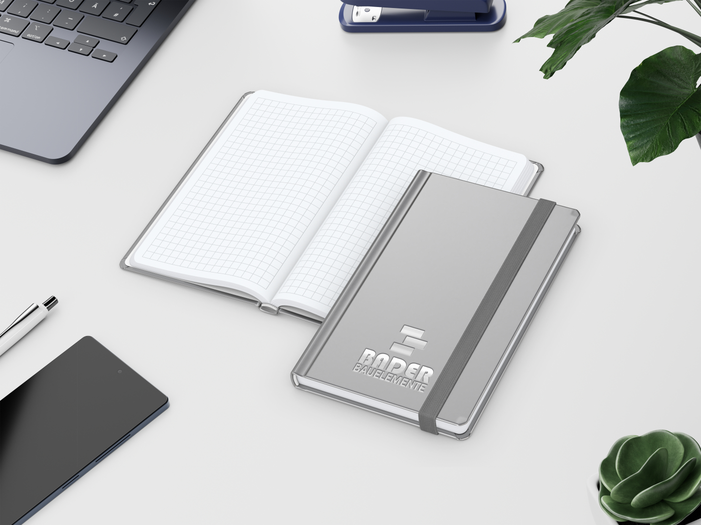 Notizbuch Easy-Book Comfort Bestseller, Pocket, silber inkl. Silberprägung