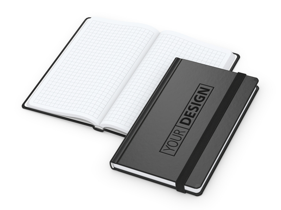 Notizbuch Easy-Book Comfort Bestseller, Pocket, schwarz inkl. Prägung schwarz-glänzend