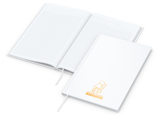 Notizbuch Memo-Book Bestseller, A5, matt-weiß