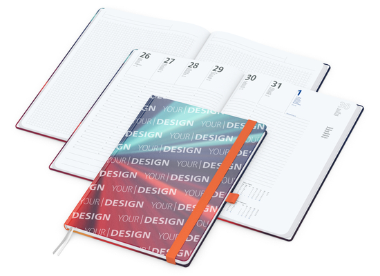 Wochenplaner Match-Hybrid White Bestseller, A4, Cover-Star matt, orange