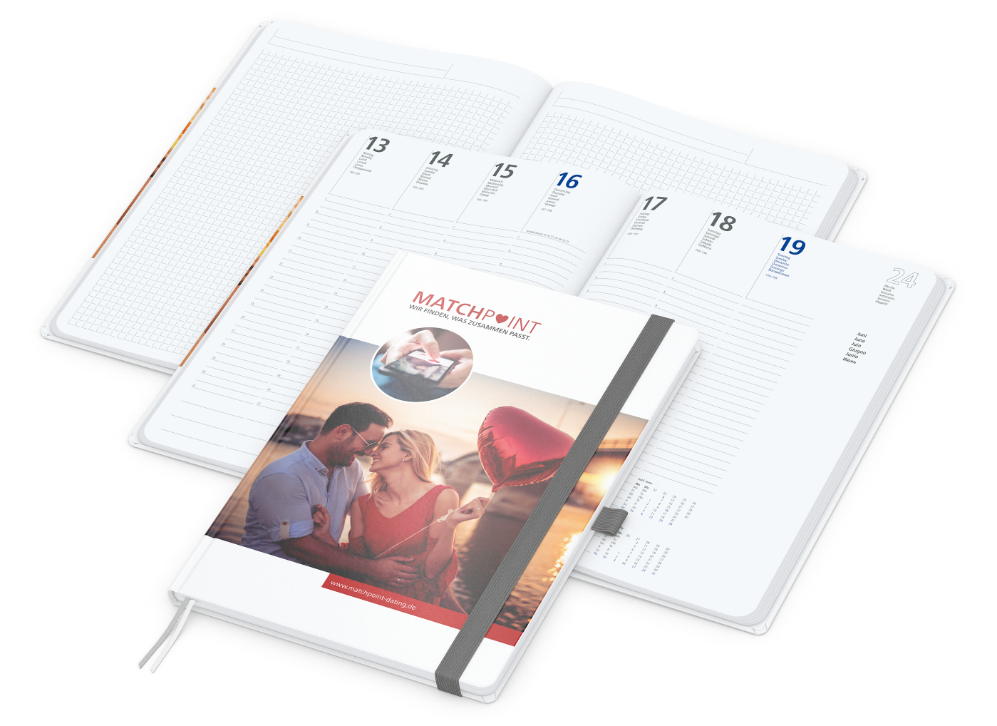 Wochenplaner Match-Hybrid White Bestseller, A4, Cover-Star matt, silbergrau