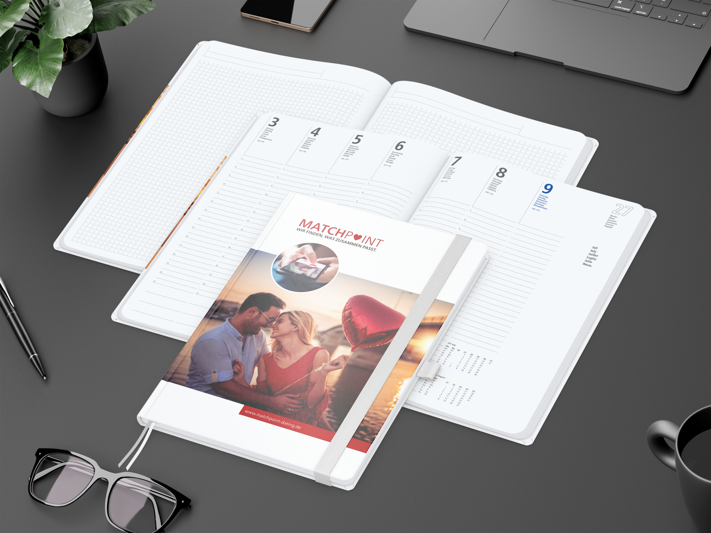 Wochenplaner Match-Hybrid White Bestseller, A4, Cover-Star matt, weiß