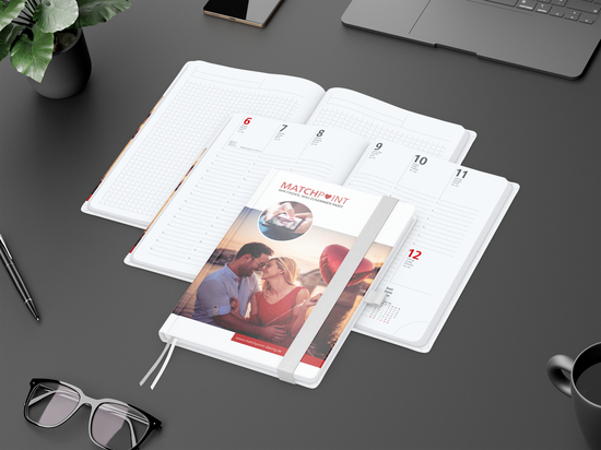 Wochenplaner Match-Hybrid White Bestseller, A5, Cover-Star matt-individuell, weiß
