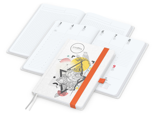 Wochenplaner Match-Hybrid White Bestseller, A5, Natura individuell, orange