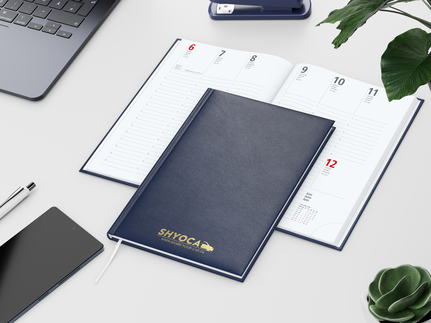 Wochenkalender Prestige Bestseller inkl. Goldprägung, dunkelblau