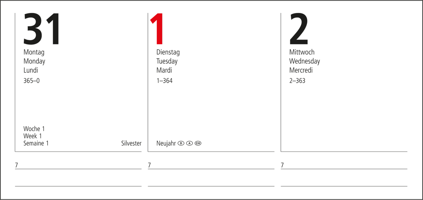 Wochenkalender Prestige-Flexx Bestseller inkl. Prägung schwarz-glänzend
