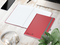 Notizbuch Vision-Book White Bestseller, A4, rot inkl. Prägung schwarz-glänzend