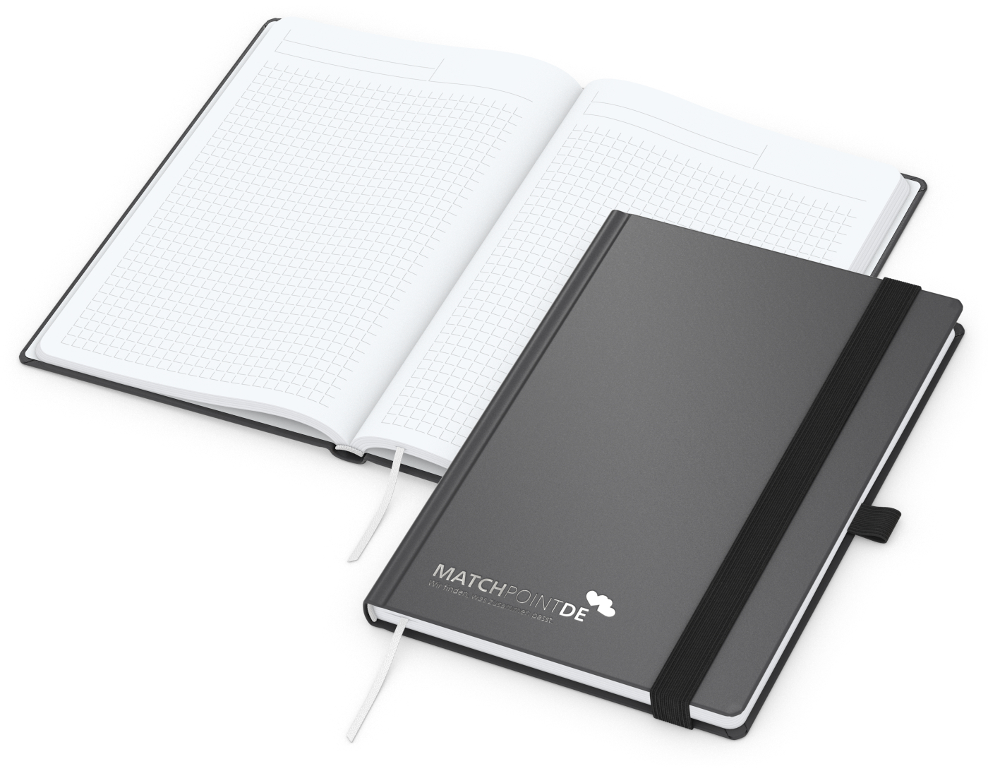 Notizbuch Vision-Book White Bestseller, A5, anthrazit inkl. Silberprägung