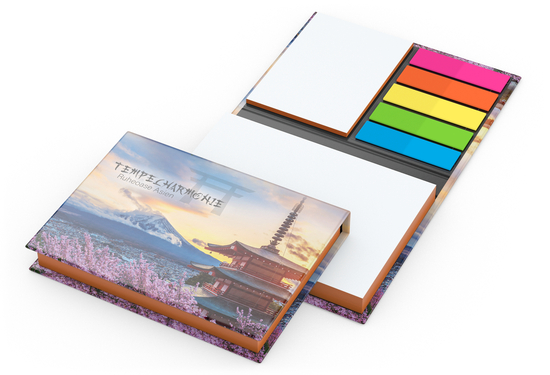 Haftnotiz-Set Wien Bookcover White Bestseller, gloss-individuell, Farbschnitt orange