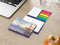 Haftnotiz-Set Wien Bookcover White Bestseller, matt-individuell, Farbschnitt blau