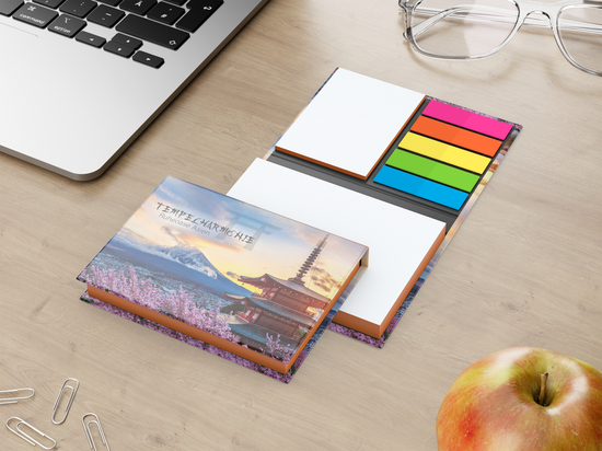 Haftnotiz-Set Wien Bookcover White Bestseller, matt-individuell, Farbschnitt orange