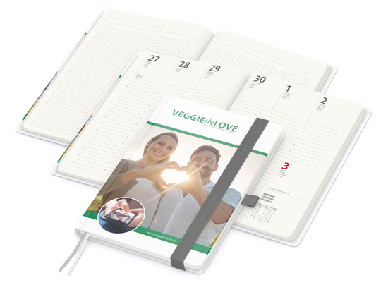 Wochenplaner Match-Hybrid A5 Cover-Star Recycling-Matt, silbergrau