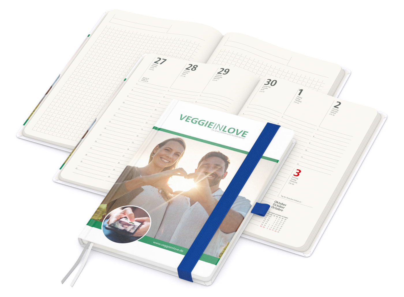 Wochenplaner Match-Hybrid A5 Natura Recycling, mittelblau