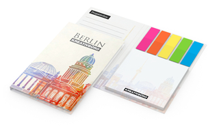Haftnotiz-Set Berlin Softcover, 5 × 20 Filmmarker, gloss-individuell