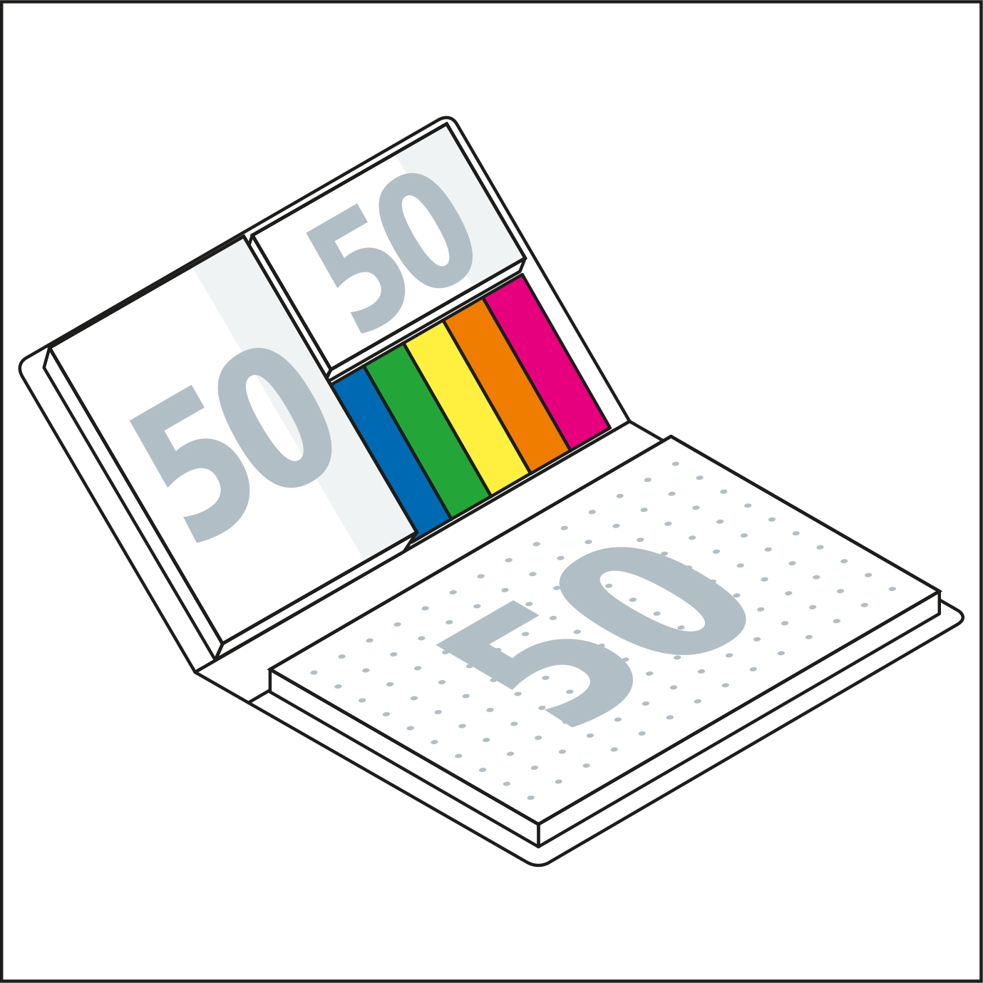 Haftnotiz-Set Helsinki Bookcover White, gloss-individuell
