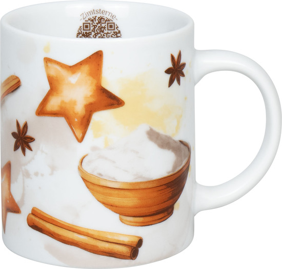 KÖNITZ Porzellan Becher / Tasse Weihnachtsbackerei Zimtsterne