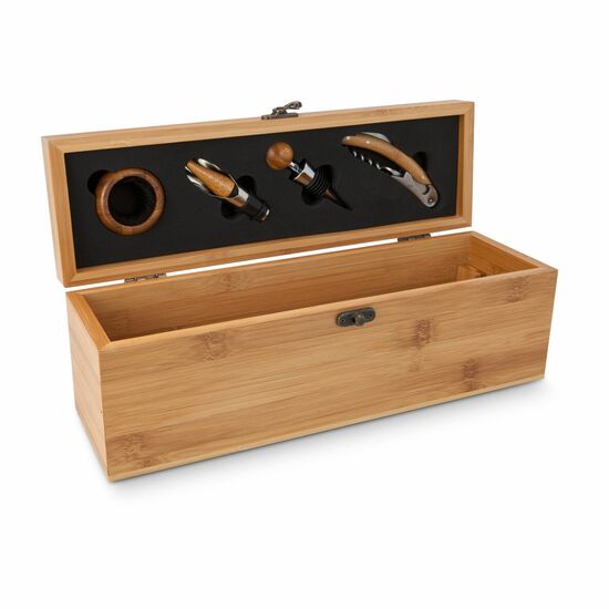 Geschenkset / Präsenteset: Wein in Bambuskiste 2K1330