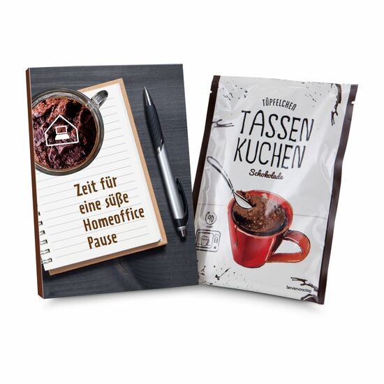 Backmischung (70 g) für einen Schokoladenkuchen in der Tasse, ideal für Homeoffice Mitarbeiter