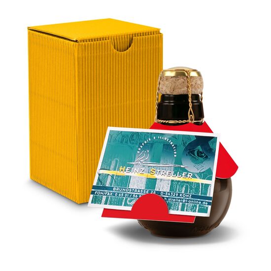 0,125 l hochwertiger Sekt brut in origineller Flasche, Alkohol 12% Vol. - Inklusive Geschenkkarton