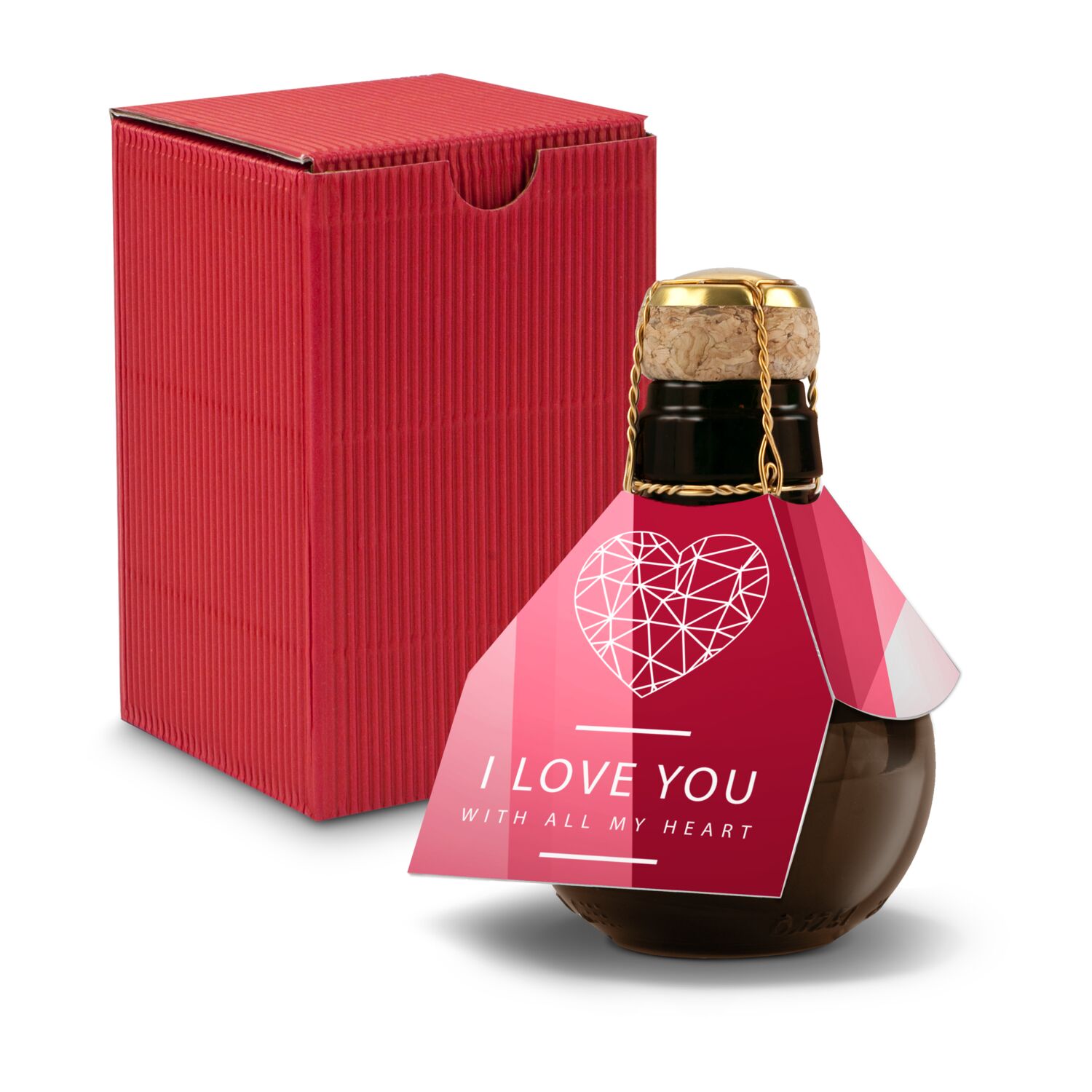 0,125 l hochwertiger Sekt brut in origineller Flasche, Alkohol 12% Vol. - Inklusive Geschenkkarton