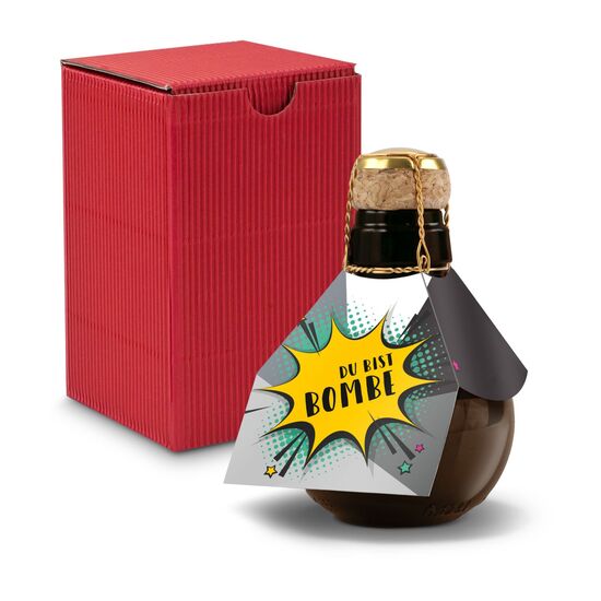 0,125 l hochwertiger Sekt brut in origineller Flasche, Alkohol 12% Vol. - Inklusive Geschenkkarton