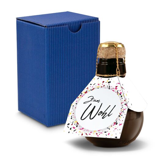 0,125 l hochwertiger Sekt brut in origineller Flasche, Alkohol 12% Vol. - Inklusive Geschenkkarton