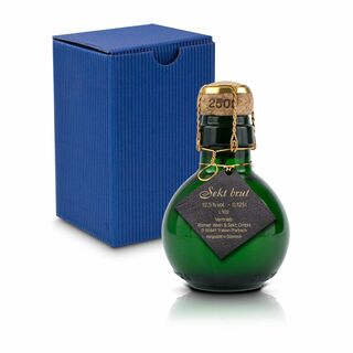 Origineller Sekt schwarzer Anhänger - Karton Blau, 125 ml 2K1358c3
