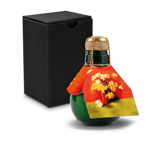 Origineller Sekt Blumengesteck - Karton Schwarz, 125 ml 2K1358d2