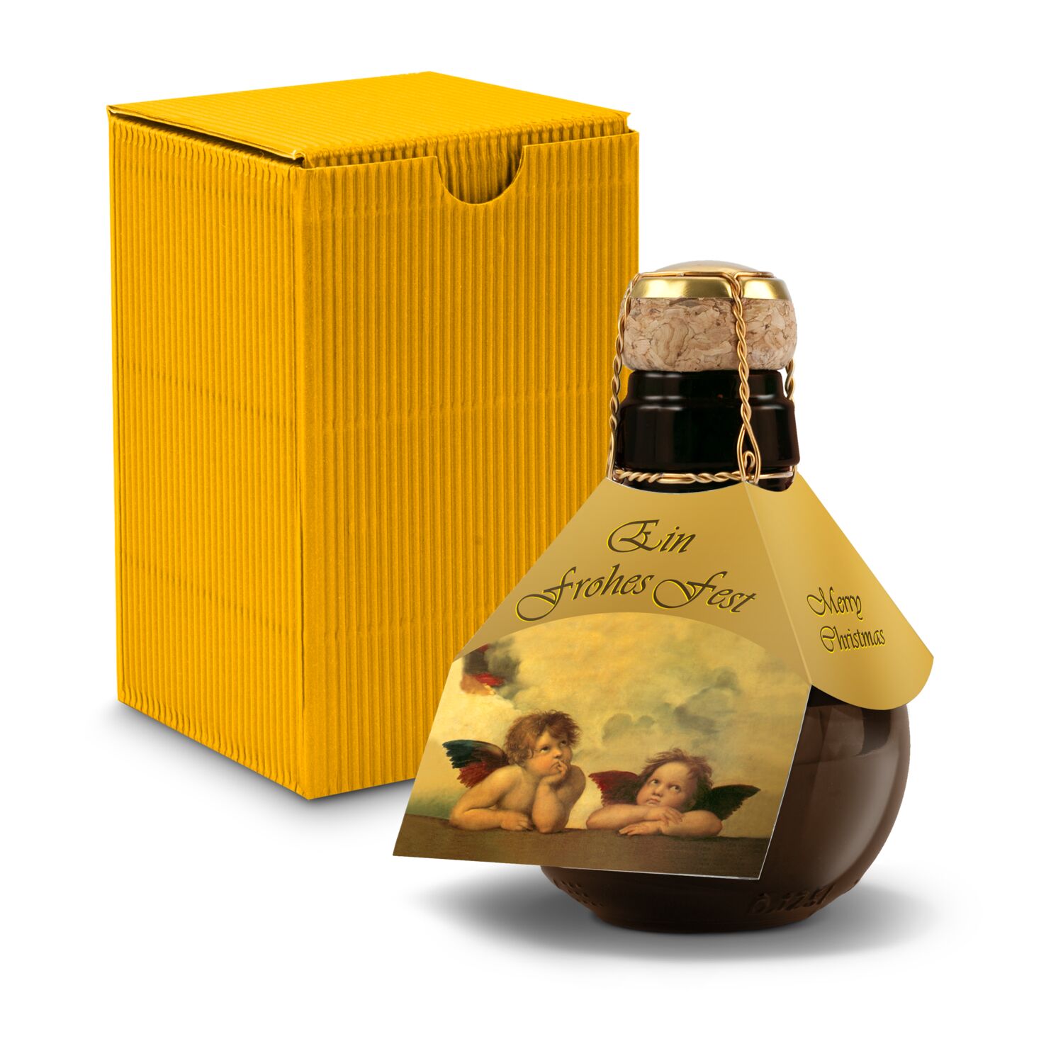 Origineller Sekt Raffael - Karton Gelb, 125 ml 2K1358g1