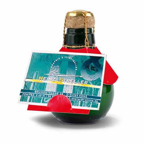 Kleinste Sektflasche der Welt Visitenkarteneinschub, 125ml 2K1540h