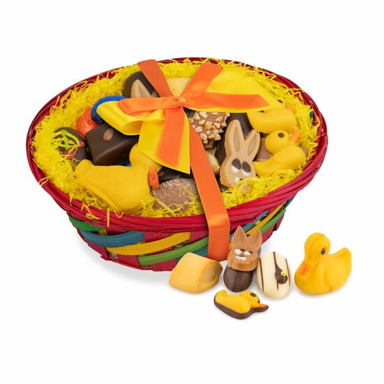 Geschenkartikel: Großer Osterkorb mit Confiseriespezialitäten, 600 g 2K1633