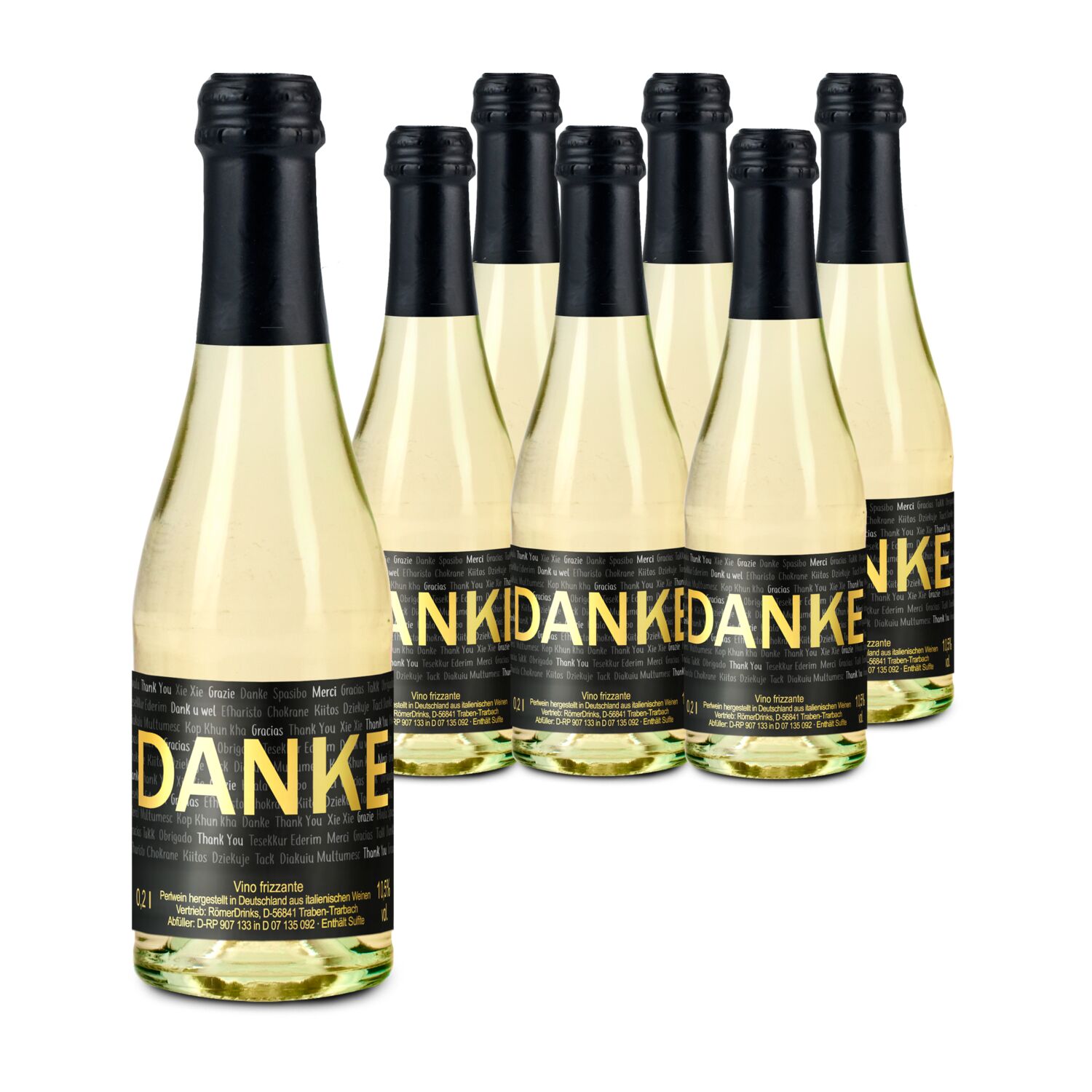 6x Danke Secco Flaschen, 0,2 l 2K1683