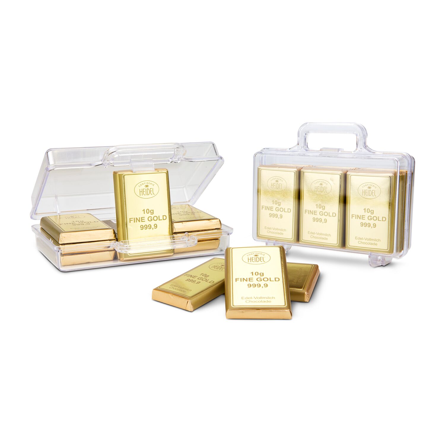Geschenkartikel: Du bist Gold wert - Goldkoffer mit 12 Schokoladen Goldbarren (120 g) 2K1724