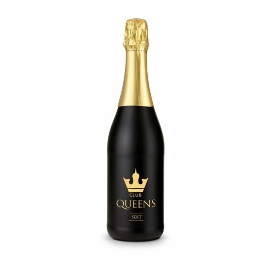 Sekt Cuvée - Flasche schwarz - Kapselfarbe Gold, 0,75 l 2K1904a