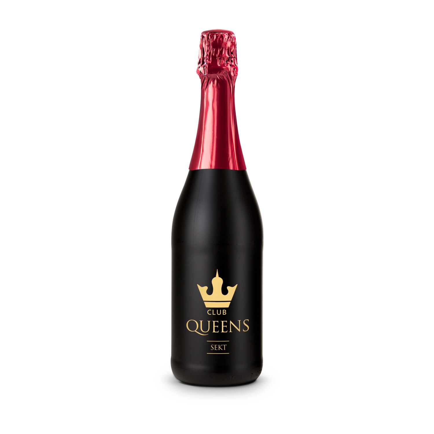 Sekt Cuvée - Flasche schwarz - Kapselfarbe Rot, 0,75 l 2K1904e