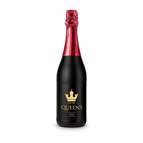 Sekt Cuvée - Flasche schwarz - Kapselfarbe Rot, 0,75 l 2K1904e