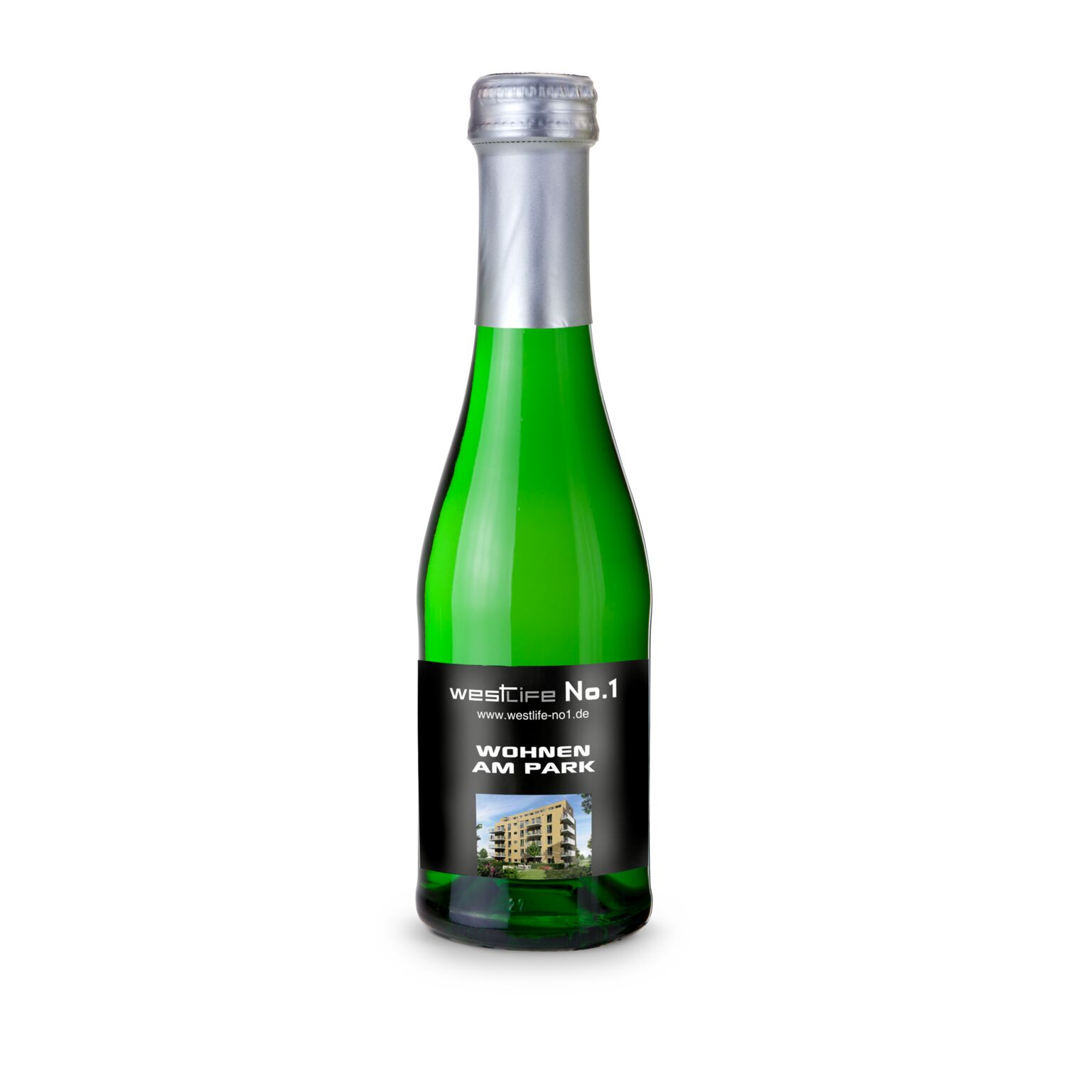 0,2 l klassisches Sekt Cuvée trocken in grüner Flasche mit Schraubverschluss, Alkohol 11% Vol.