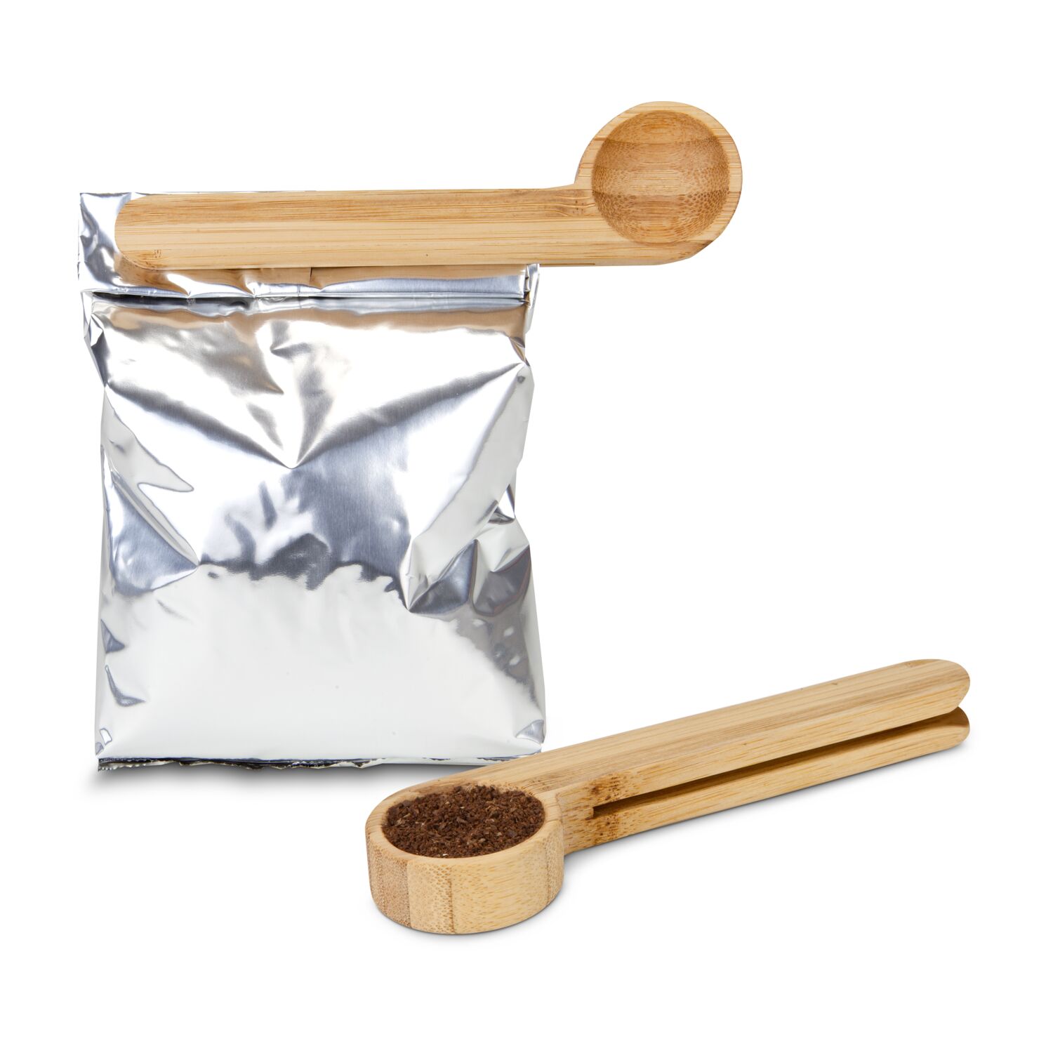 1 ROMINOX® Isolierbecher (ca. 350 ml), 1 Beutel gemahlener Gourmet-Kaffee (150 g) und 1 praktischer ROMINOX® 2in1 Kaffeelöffel.