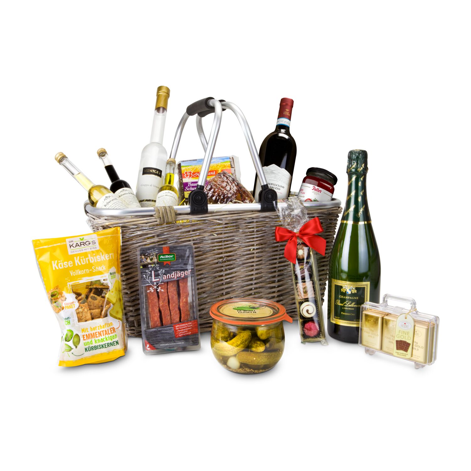 Geschenkset / Präsenteset: Geschenkkorb XXL - Einkaufskorb mit 14 leckeren Produkten 2K2021