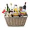 XXL Premium Einkaufskorb gefüllt mit 14 leckeren Produkten inkl. Champagner, Wein und Schnaps sowie herzhaften Snacks und süßen Leckereien