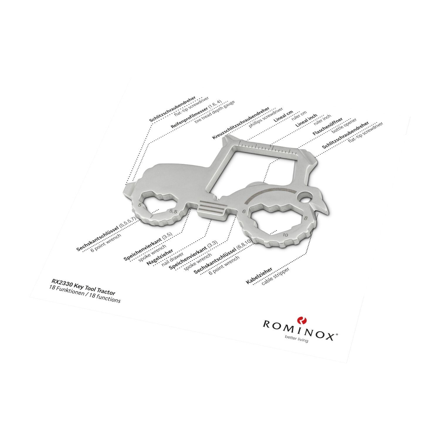 ROMINOX® Key Tool Tractor (18 Funktionen) Werkzeug 2K2101q