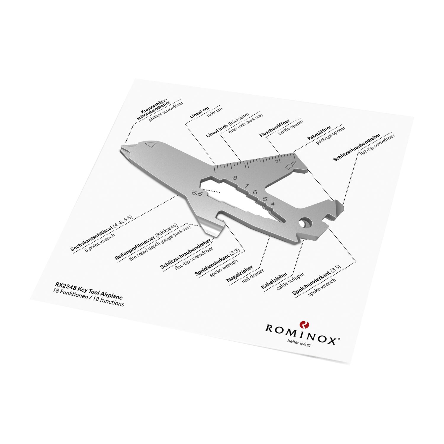 ROMINOX® Key Tool Airplane (18 Funktionen) Super Dad 2K2108g