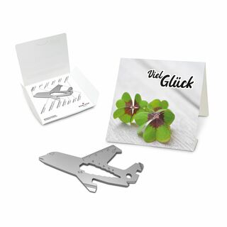 ROMINOX® Key Tool Airplane (18 Funktionen) Viel Glück 2K2109g