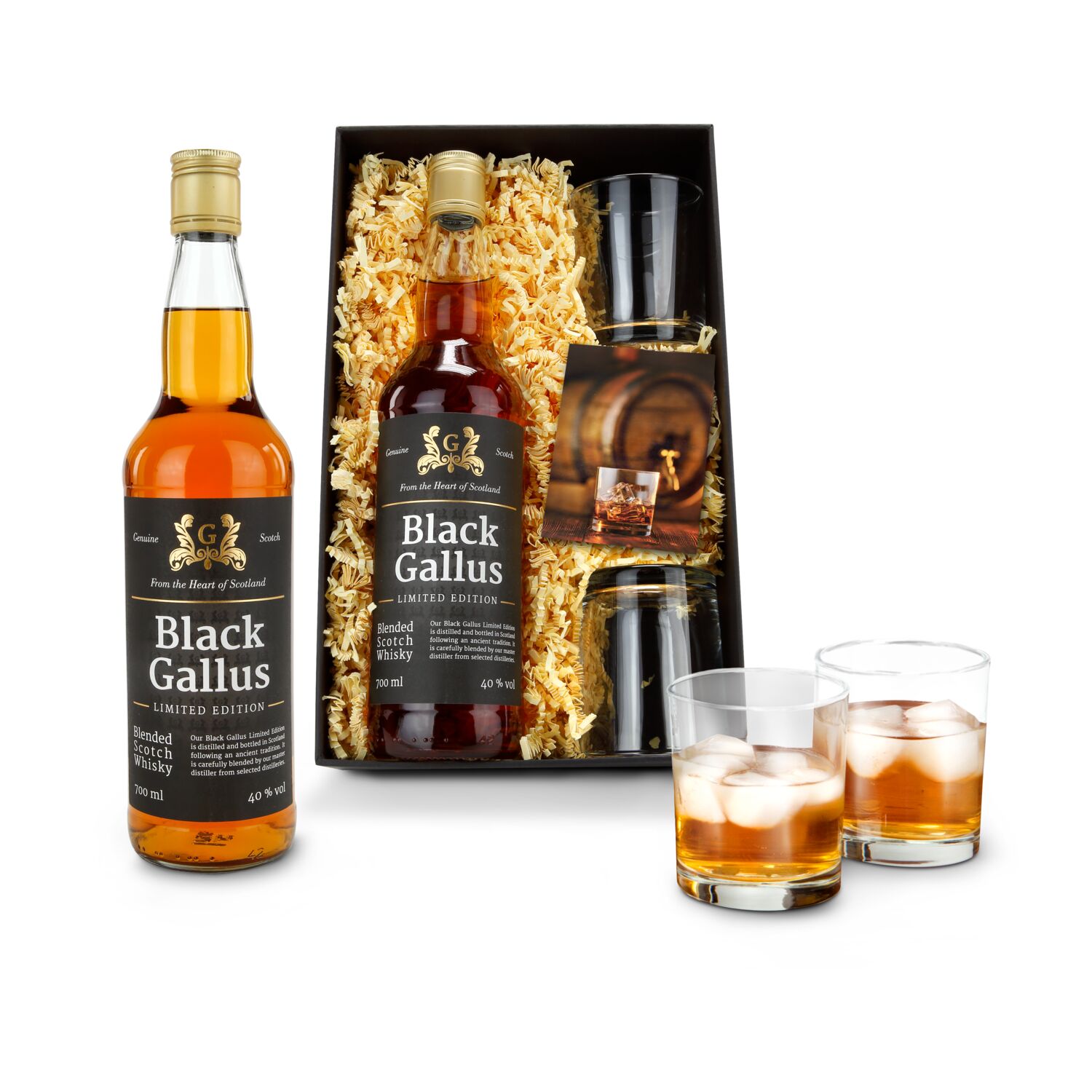 Geschenkset / Präsenteset: Black Gallus Whisky 2K2125