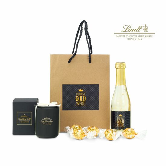 Geschenkset / Präsenteset: Du bist Gold wert Tüte 2K2159