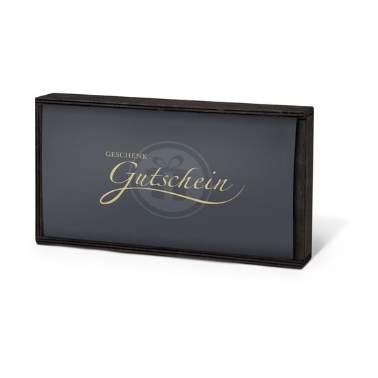 Geschenkgutschein Blau in Holzkiste, 20 € für Präsent-, Lifestyle- und Wellnessartikel 2K9120