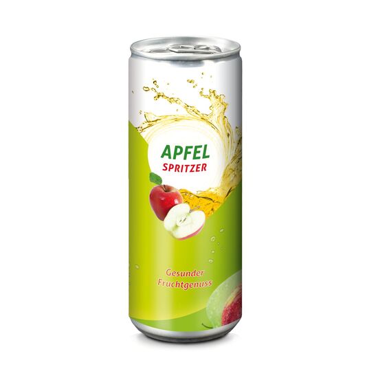 Idealer Durstlöscher: Apfelsaft aus Apfelsaftkonzentrat (Fruchtgehalt mind. 50%) versetzt mit Kohlensäure, ohne Zuckerzusatz