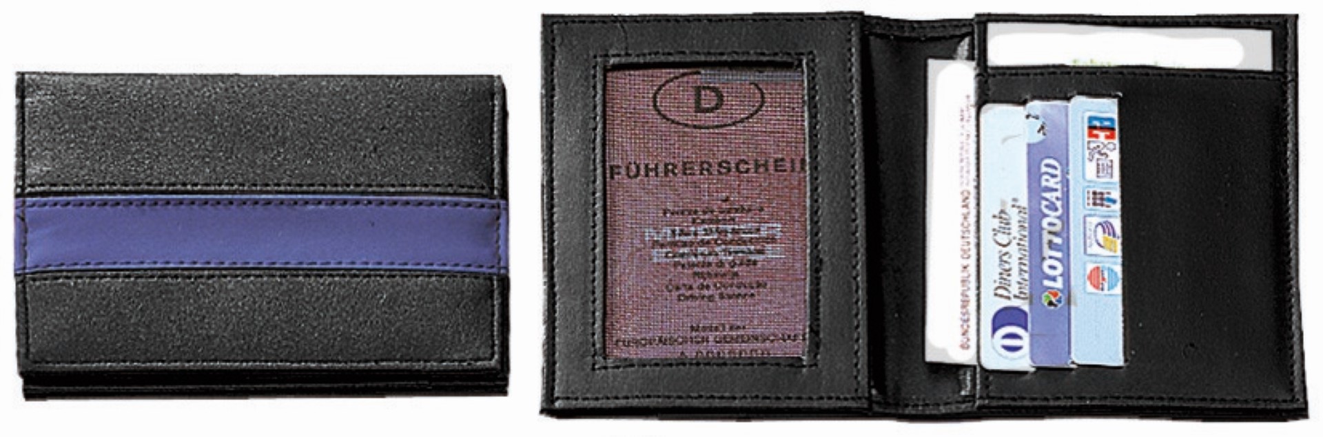 CreativDesign® Ausweistasche "ColourLogo" schwarz/blau